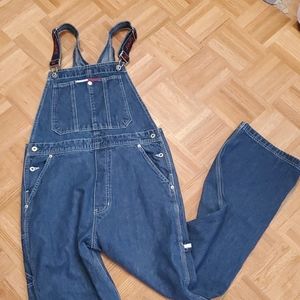 Tommy Hilfiger Overalls Jean Bib Spell Out Carpenter Y2K Size Large Tommy Jeans